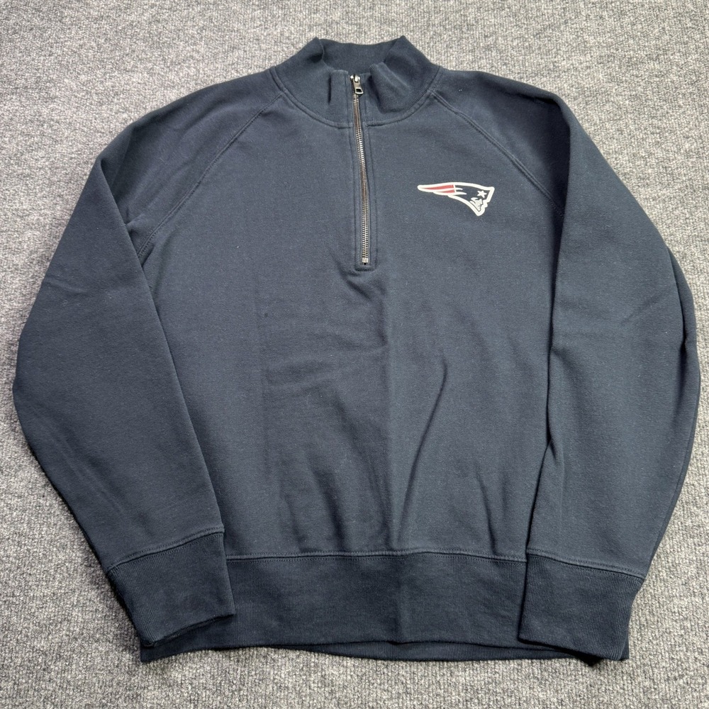 New England Patriots OTS Quarter Zip Mens‎ XL Navy Blue Football Fleece